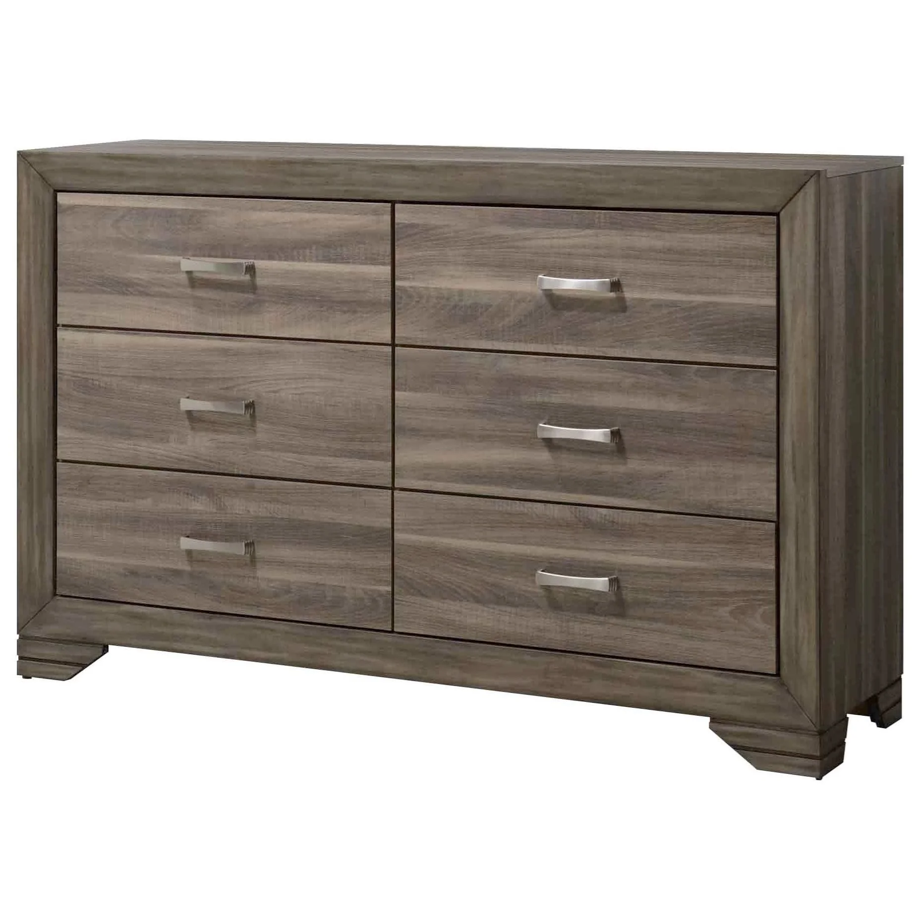 Bernards Asheville 1653 Modern Rustic 6Drawer Dresser with Kenlin Drawer Glides Westrich